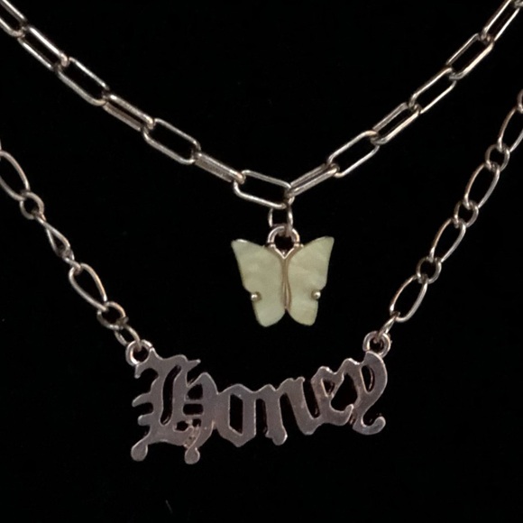 Stacked Butterfly Necklace - Picture 3 of 3